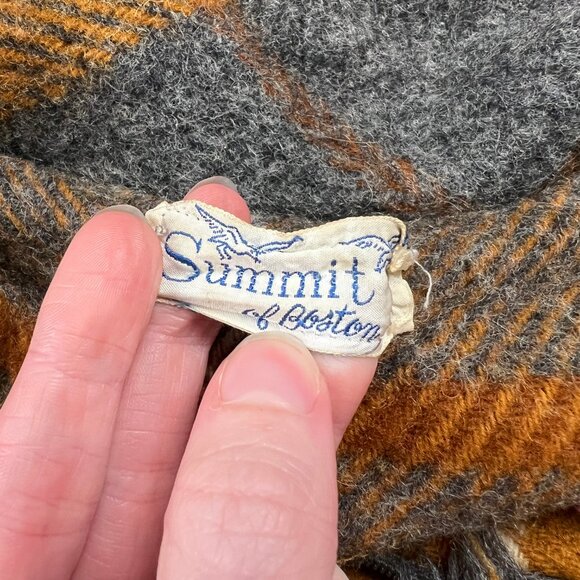 Vintage Wool Fringe Poncho Sweater Jacket Coat Top Plaid Fall Winter Mod 50s 60s - Picture 5 of 7